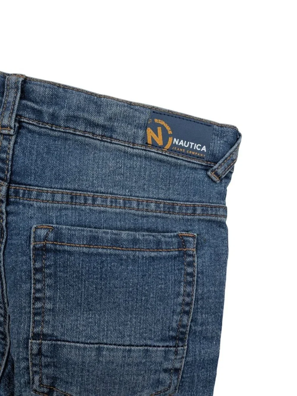 Nautica Straight Stretch Jeans Denim Classic Preppy Adjustable Waist Boys Size 6